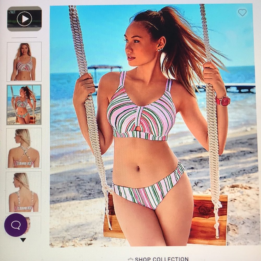 Bare Necessities brand Birdsong: Cabana Stripe Underwire Bralette Bikini Top